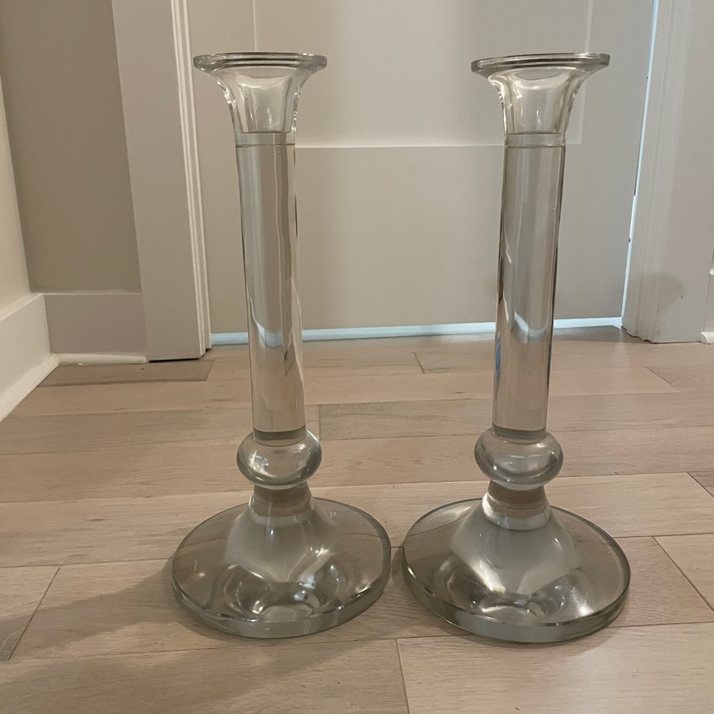 Large crystal candlesticks